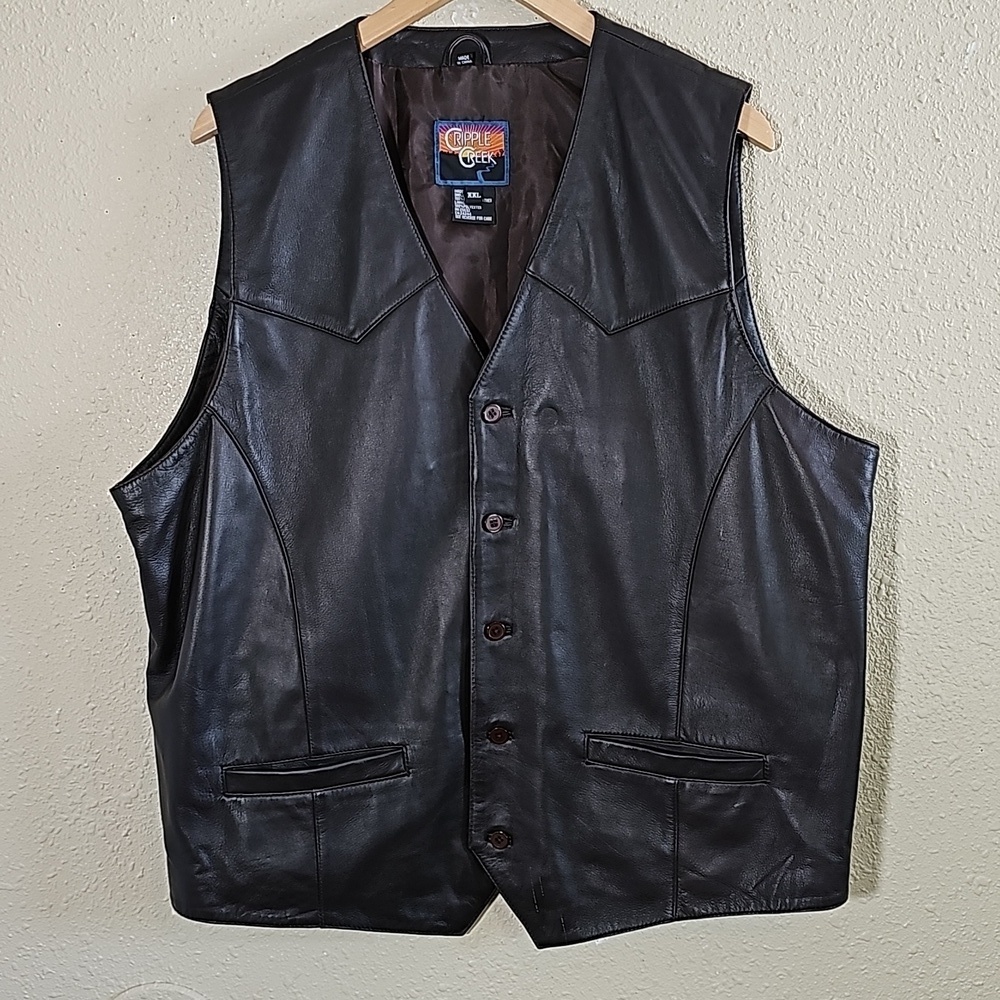 Cripple Creek 100% Leather Vest.